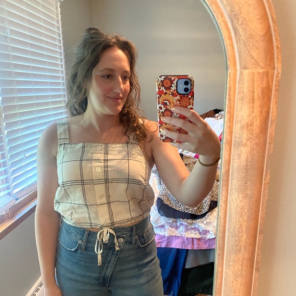 A New Day Plaid Linen Tank - Picture 1 of 4